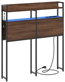 Fejtámla LED -es lámpákkal polcokkal barna tölgy 100 cm Faanyag