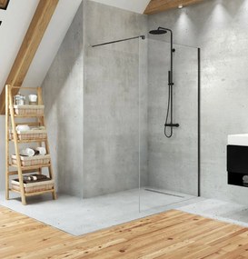 New Trendy Velio Black zuhanyfal 110 cm fekete félfényes/átlátszó üveg D-0144B