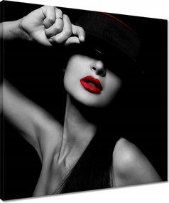 Vászonkép 50x50 Vörös ajkak Rúzs