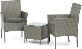 Kerti bútor szett 1+2, polyrattan, szürke, AZS-A1102 GREY