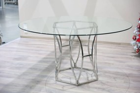 Ezüst modern étkezőasztal 150cm 75cm