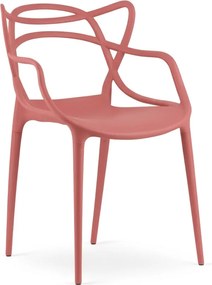 4 db műanyag KATO szék szett, korall színben