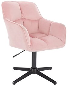 HR550CROSS Rózsaszín modern velúr szék fekete lábbal