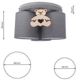 Gyerek mennyezeti lámpa BEAR 3xE27/60W/230V