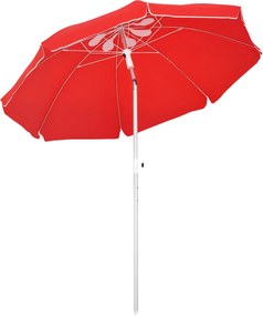 Outsunny Strand Napernyő Dőlt Oktogonos Ø 180 cm, magas sűrűségű UV-védelemmel ellátott poliészter anyag, állítható magasságú alumínium rúd, hordtáská