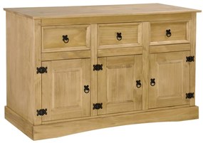 vidaXL mexikói Corona-stílusú tömör fenyő tálalószekrény 132x43x78cm