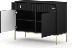 Komód fekete színben 2 ajtó/2 fiók. MAGGIORE