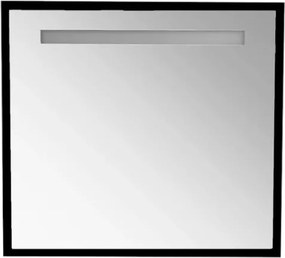 TMP IRON fürdőszobai tükör - FEKETE keret - szögletes - LED világítással - 75 x 68 cm