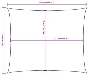 bézs téglalap alakú oxford-szövet napvitorla 2,5 x 3,5 m
