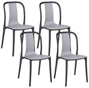 Szürke és fekete kerti szék négydarabos szettben SPEZIA Beliani
