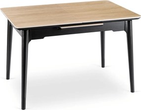 Kihúzható kerámia étkezőasztal 120–160 cm méretben, tölgy/fekete színben SAMER