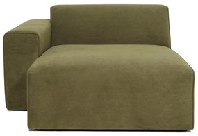 Sting zöld kordbársony kanapé modul, bal oldali - Scandic