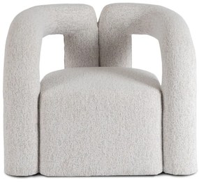 Designer Fotel Szürke Bouclé Kárpittal. BRAZIL