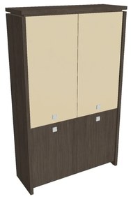 Verno magas szekrény 128 x 46 x 210 cm, kombinált ajtó, antracit tölgy / vanília