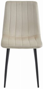 AKCIÓ Bézs bársonyos szék LAVA fekete lábakkal II. osztály