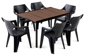 Carter 6+1 kerti bútor garnitúra szett dió-grafit