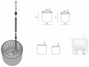 Plastia Öntözés nélküli virágcserép Tolita Airszürke, átmérő 16 cm, 16 cm átmérőjű