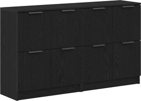 vidaXL Széf 2 pcs Fekete tölgy 60 x 30 x 70 cm Faanyag