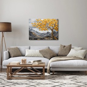 Kép – Fa arany levelekkel (70x50 cm)
