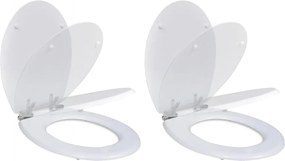 vidaXL 2 db fehér MDF WC ülőke lassan csukódó fedéllel