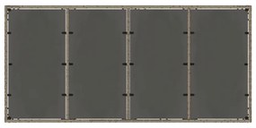 szürke polyrattan üveglapos kerti asztal 190 x 90 x 75 cm