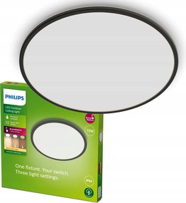 Kerti lámpa Led Plafon 15W 1300lm 2700K IP54 SceneSwitch Fekete Philips