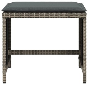 4 db szürke polyrattan kerti szék párnával 41 x 41 x 36 cm