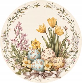 Kerámia poháralátétek Húsvéti virág motívum húsvéti tojásokkal