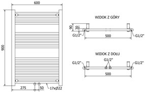 Mexen, Mexen Mars elektromos fűtés 900 x 600 mm, 600 W, czarny - W110-0900-600-2600-70