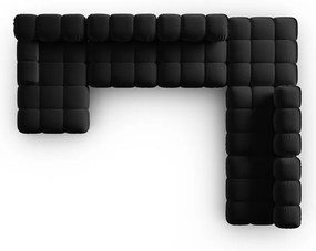 Fekete bársony kanapé 379 cm Bellis – Micadoni Home