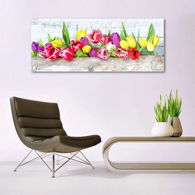 Üvegkép Tulipán virágok természet 120x60cm
