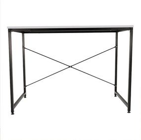 Íróasztal, fehér/fekete, 120x60 cm, MELLORA
