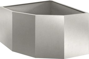 vidaXL Sarok Virágtartó Ezüst 60 x 60 x 35 cm Rozsdamentes acél