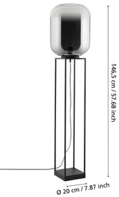 Eglo 39989 - Állólámpa BULCIAGO 1xE27/40W/230V füstös