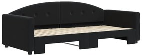 fekete kihúzható bársony heverő 90x200 cm