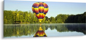 Hőlégballon a tónál képe (120x50 cm)