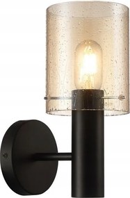 Fekete fali lámpa borostyánszínű lámpaernyővel, eső hatású Sardo Rain Italux