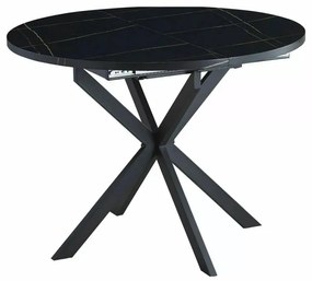 Gaston bővíthető étkezőasztal fekete 100-135cm