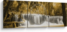 Kép - Vízesés, vintage (órával) (90x30 cm)