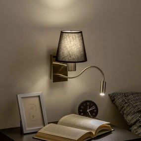 Brilagi - LED Fali lámpa NUBILA 1xE27/25W/230V + LED/3W króm/fekete