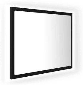 Fekete akril LED-es fürdőszobai tükör 60x8,5x37 cm