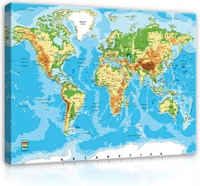 Vászonkép falra Gyerekek Világtérképe 120x80