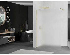 Mexen Kioto, Walk-In zuhany paraván 90 x 200 cm, 8 mm-es matt üveg, arany matt profil, 800-090-101-55-30