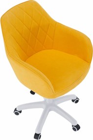 Irodai szék, szövet sárga/fehér, SANTY