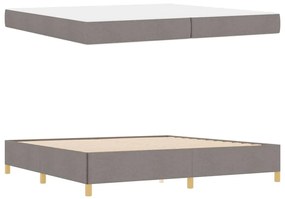 Boxrugós ágy matracmal Taupe és fehér 200 x 200 cm szövet