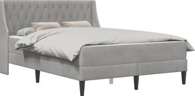 vidaXL Ágykeret matraccal Falra szerelhető 2 pcs Világosszürke Bársony