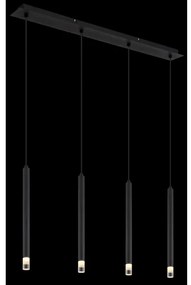 Globo 15629-4 - Csillár zsinóron BLAKE 4xG9/4W/230V fekete