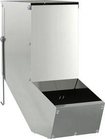 vidaXL Nyúl Etető Ezüst 12,5 x 26 x 28,5 cm Horganyzott acél