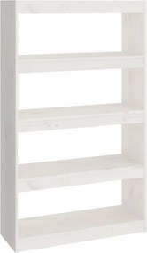 vidaXL fehér tömör fenyőfa könyvszekrény/térelválasztó 80x30x135,5 cm
