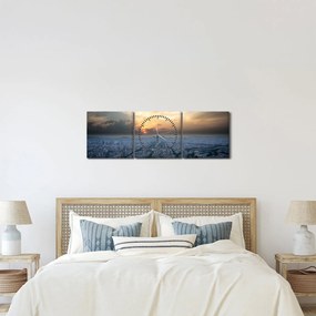 Kép - Párizs magasból (órával) (90x30 cm)